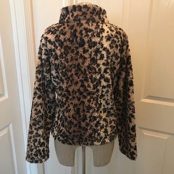 dylan long sleeve faux fur jacket leopard print - Picture 5 of 12